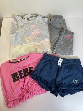 Girls Mixed  Lot Of 5 Bebe, Nike, Puma, Calvin Klein Size 4T EUC Designer Kids